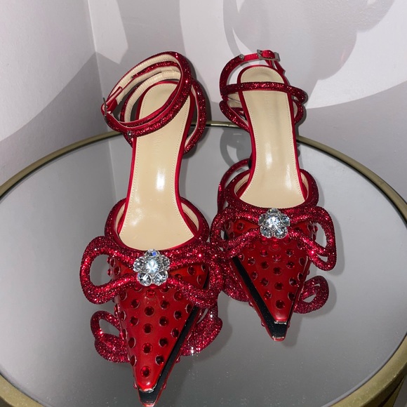 Authentic Mach & Mach Double Crystal Bow Pointed Toe Pump - Picture 6 of 14